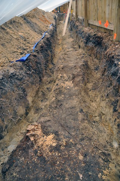 Digging out trench
